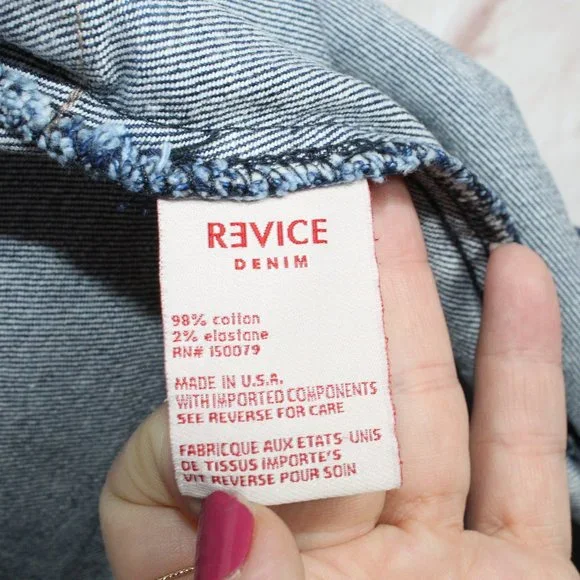 NEW Revice Blue Cotton Zip Front Rollergirl Playsuit Denim Romper Size L - Picture 9 of 10